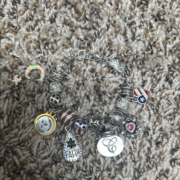 Brighton Silver Charm Bracelet with Red and Blue Accents - Picture 2 of 3